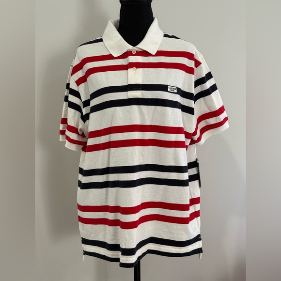 U.S. Polo Assn. Other - New US Polo Assn L Striped Polo Shirt - White, Red & Navy 189
